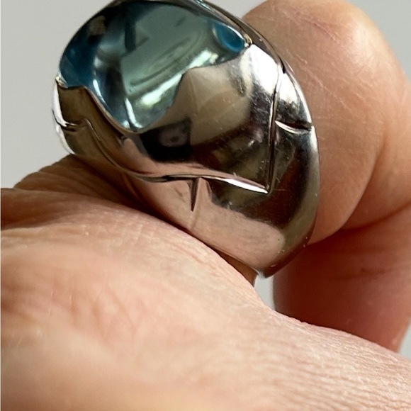 BVLGARI Jewelry - Silver Ring with Blue Stone
